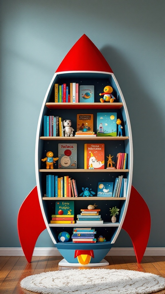 Space Themed Kids Room with LED Planet Mobile