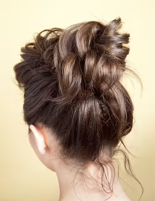 Messy Bun With Long Hair